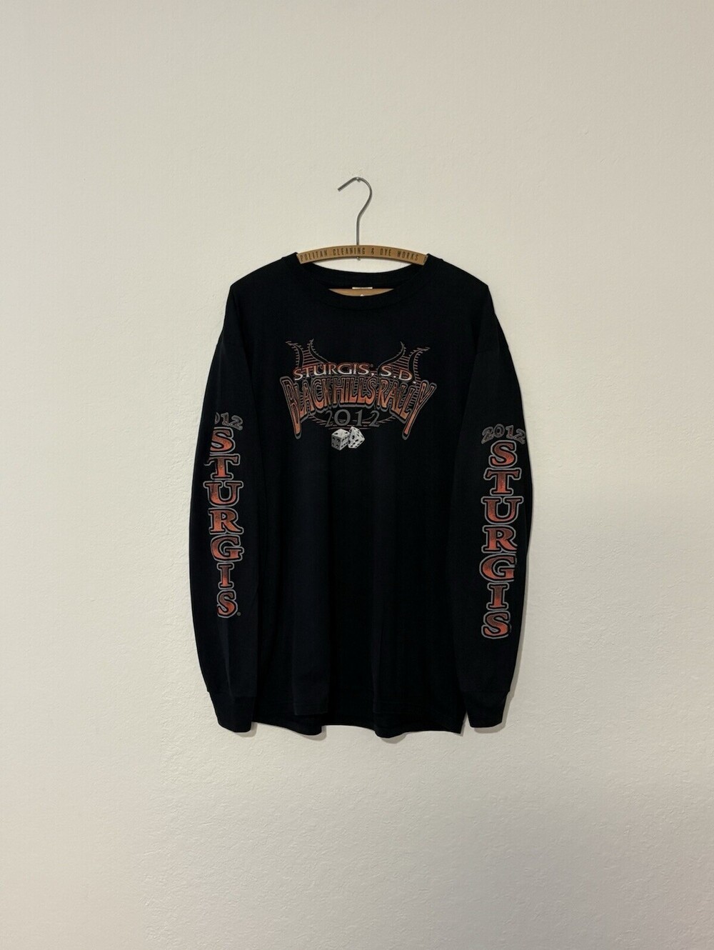 Vintage 2012 Sturgis Black Hills Rally Flame Sleeve Long Sleeve Shirt Size XL